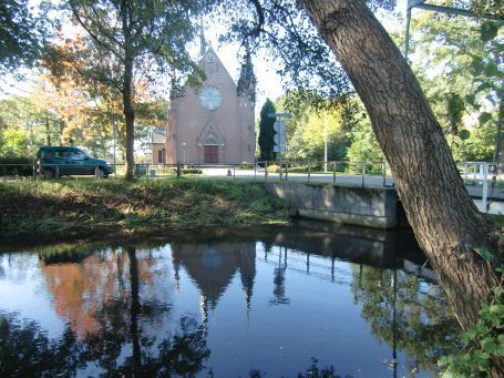 Griendtsveen : St. Barbarastraat, mit Blick auf die St. Barbara Kirche